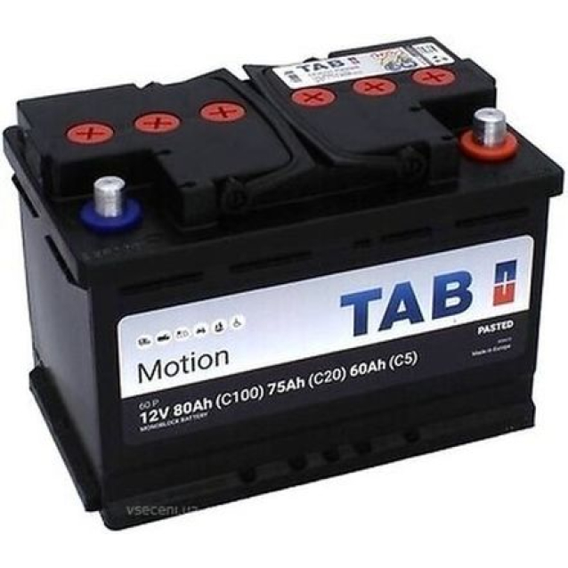 Акумулятор 80 Ah/75 Ah/60 Ah 12V TAB Motion Pasted