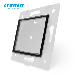 Ободок розетки Livolo черный (DF101-12)