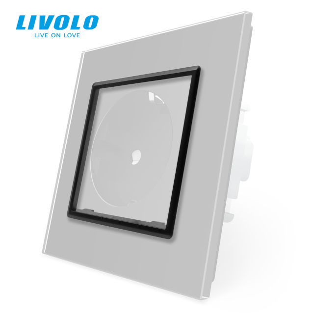 Ободок розетки Livolo черный (DF101-12)