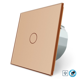 Бесконтактный диммер 1 сенсор Livolo золото стекло (VL-C701D-PRO-13)