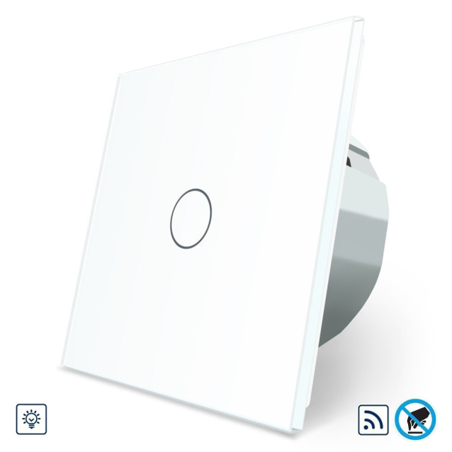 Бесконтактный радиоуправляемый диммер 1 сенсор Livolo белый стекло (VL-C701DR-PRO-11)