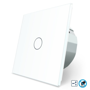 Бесконтактный проходной выключатель 1 сенсор Livolo белый стекло (VL-C701S-PRO-11)