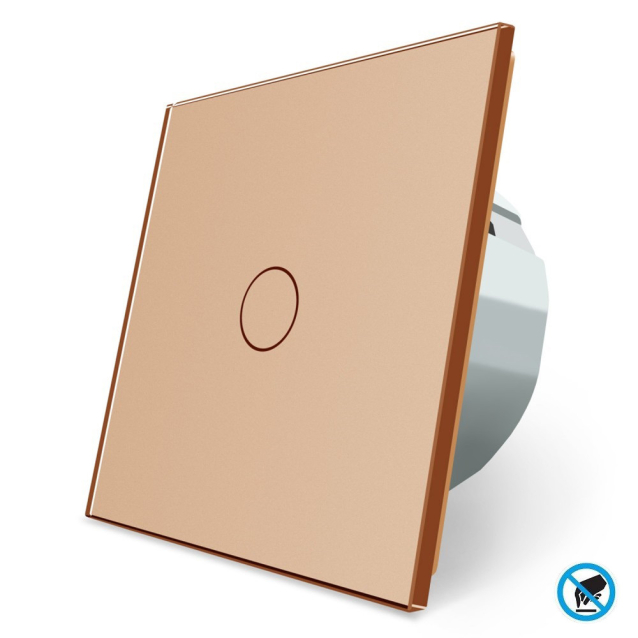 Бесконтактный выключатель 1 сенсор Livolo золото стекло (VL-C701-PRO-13)