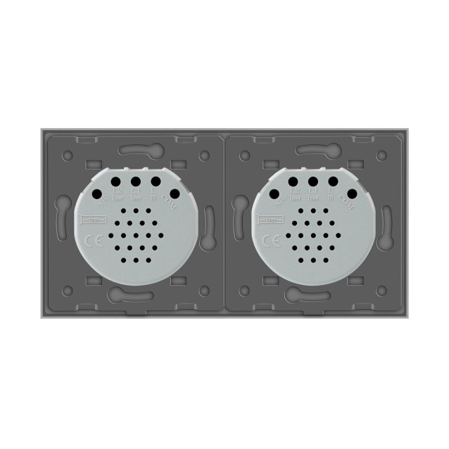 Бесконтактный выключатель 2 сенсора (1-1) Livolo серый стекло (VL-C701/C701-PRO-15)