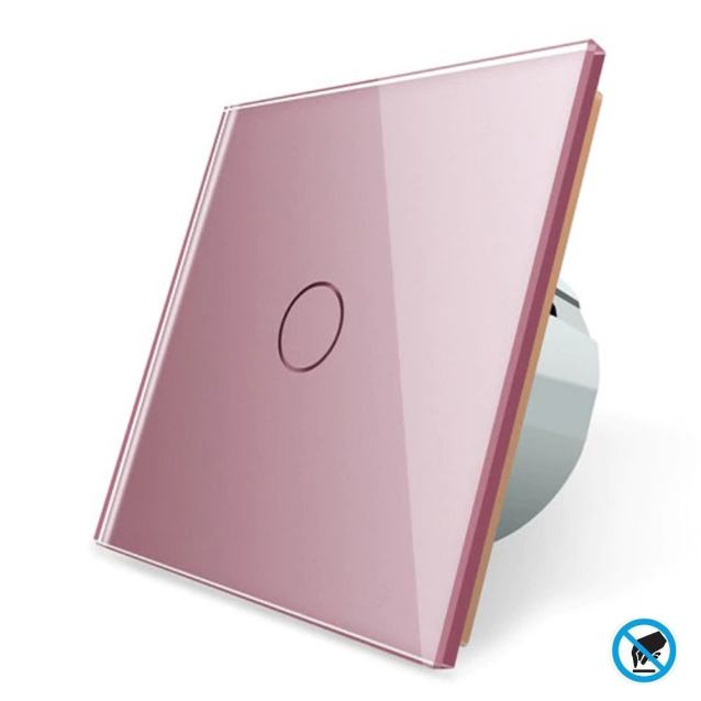 Бесконтактный выключатель 1 сенсор Livolo розовый стекло (VL-C701-PRO-17)