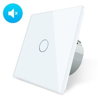 Бесшумный сенсорный выключатель 1 сенсор Livolo белый стекло (VL-C701Q-11)