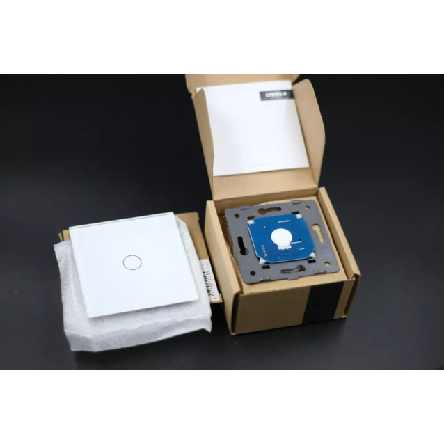 Бесшумный сенсорный выключатель 1 сенсор Livolo белый стекло (VL-C701Q-11)