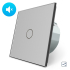 Бесшумный сенсорный проходной выключатель 1 сенсор Livolo серый стекло (VL-C701SQ-15)