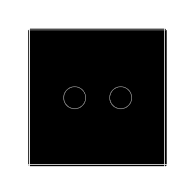 Бесшумный сенсорный проходной выключатель 2 сенсора Livolo черный стекло (VL-C702SQ-12)