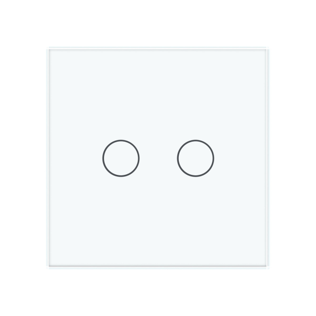 Бесшумный сенсорный проходной выключатель 2 сенсора Livolo белый стекло (VL-C702SQ-11)