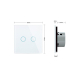 Бесшумный сенсорный проходной выключатель 2 сенсора Livolo белый стекло (VL-C702SQ-11)