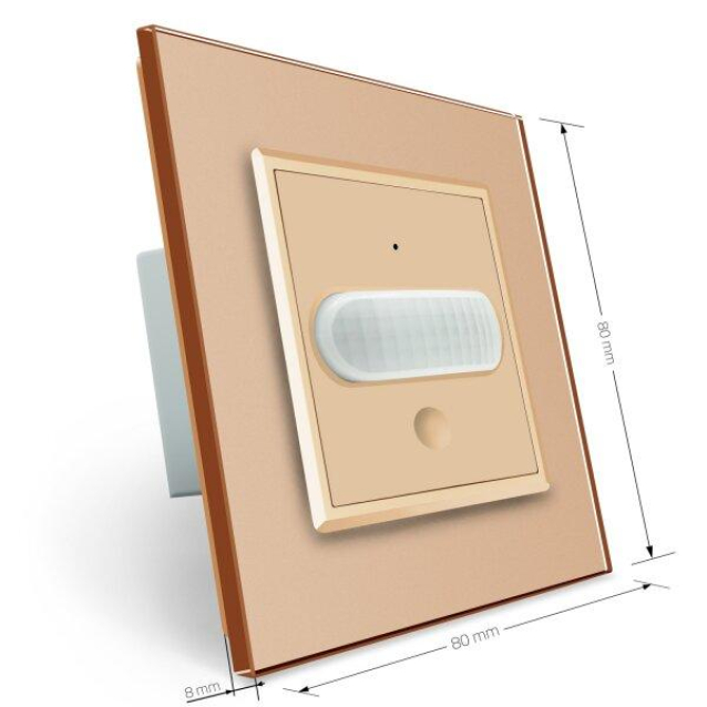 Датчик присутствия и движения с сенсорным выключателем Livolo золото стекло (VL-C701RG-13)