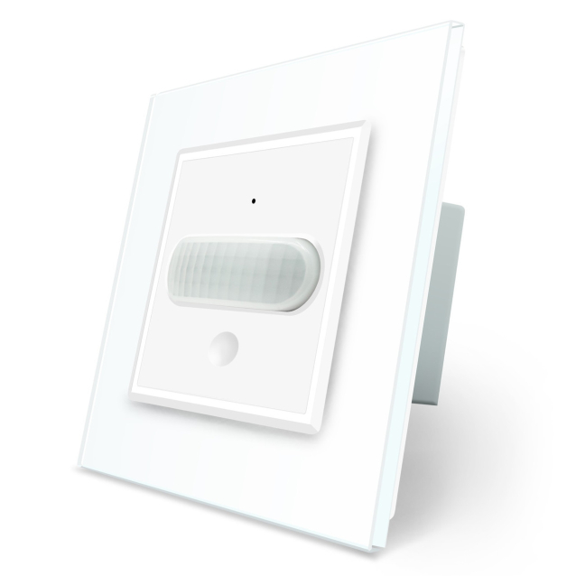 Датчик присутствия и движения с сенсорным выключателем Livolo белый стекло (VL-C701RG-11)