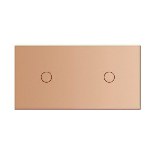 Сенсорный диммер 2 сенсора (1-1) Livolo золото стекло (VL-C701D/C701D-13)