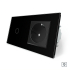 Сенсорный диммер 1 сенсор 1 розетка Livolo черный стекло (VL-C701D/C7C1EU-12)