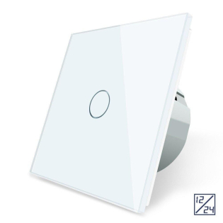 Сенсорный выключатель 1 сенсор 12/24В Livolo белый стекло (VL-C701C-11)