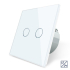 Сенсорный выключатель 2 сенсора 12/24В Livolo белый стекло (VL-C702C-11)