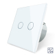 Сенсорный выключатель 2 сенсора 12/24В Livolo белый стекло (VL-C702C-11)