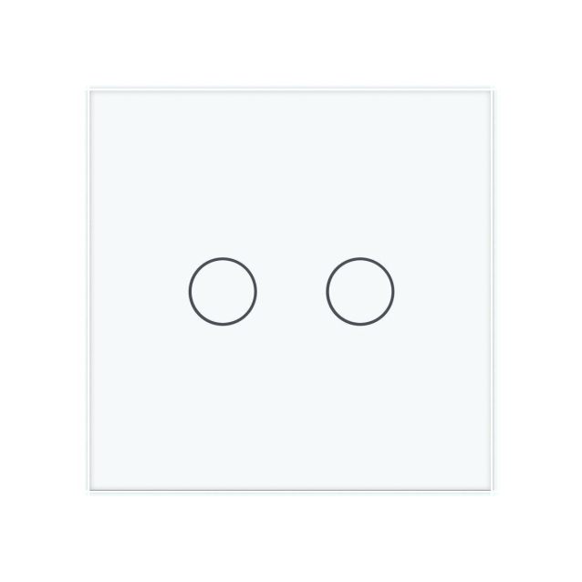 Сенсорный выключатель 2 сенсора 12/24В Livolo белый стекло (VL-C702C-11)