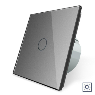 Сенсорный выключатель 1 сенсор Сухой контакт Livolo серый стекло (VL-C701I-15)