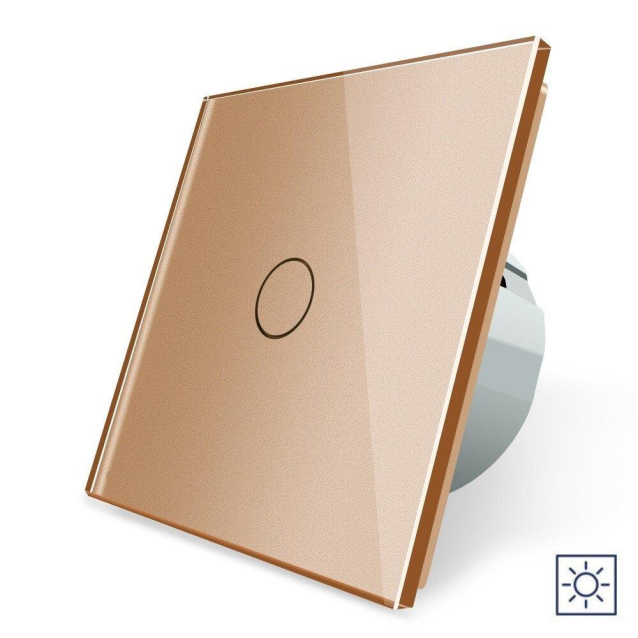Сенсорный выключатель 1 сенсор Сухой контакт Livolo золото стекло (VL-C701I-13)