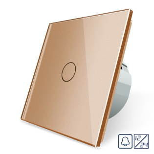 Сенсорная кнопка 1 сенсор 12/24V Livolo золотой стекло (VL-C701CH-13)