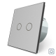 Сенсорная кнопка 2 сенсора Импульсный выключатель Livolo серый стекло (VL-C702H-15)