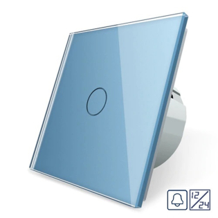 Сенсорная кнопка 1 сенсор 12/24V Livolo голубой стекло (VL-C701CH-19)