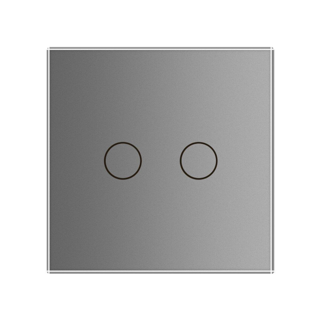 Сенсорный выключатель 2 сенсора для ролет штор ворот жалюзи Livolo серый стекло (VL-C702W-15)