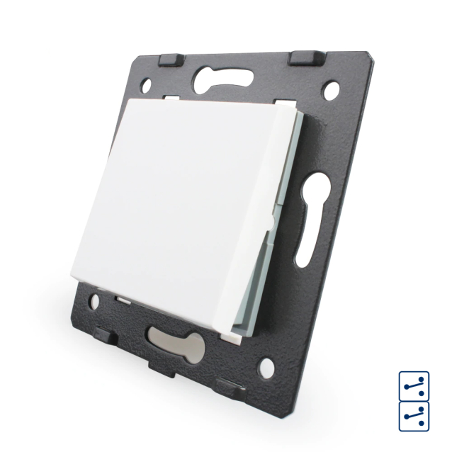 Механизм одноклавишный перекрестный выключатель Livolo белый (VL-FCMM10A-2WP)