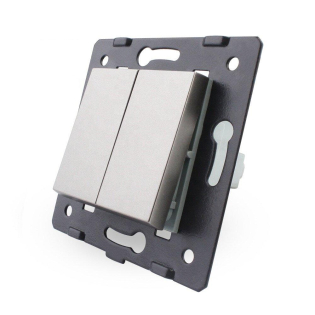 Механизм двухклавишный выключатель Livolo серый (VL-C7-K2-15)