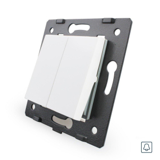 Механизм двухклавишная кнопка Импульсный выключатель Livolo белый (720100511)