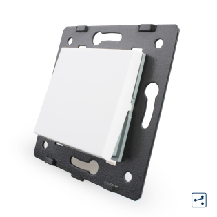 Механизм одноклавишный проходной выключатель Livolo белый (C7-K1S-11)