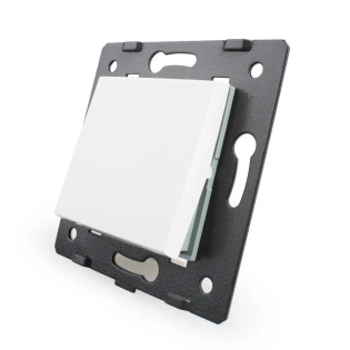 Механизм одноклавишный проходной выключатель Livolo белый (C7-K1S-11)