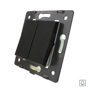 Механизм двухклавишная кнопка Импульсный выключатель Livolo черный (720100512)