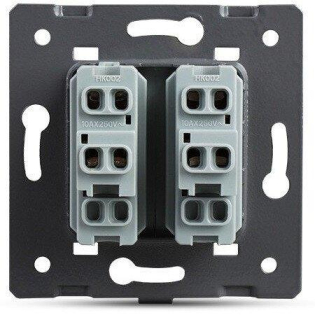 Механизм двухклавишная кнопка Импульсный выключатель Livolo черный (720100512)