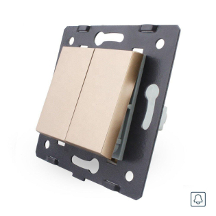 Механизм двухклавишная кнопка Импульсный выключатель Livolo золото (720100513)