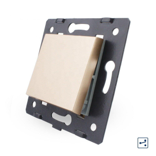 Механизм одноклавишный проходной выключатель Livolo золото (C7-K1S-13)