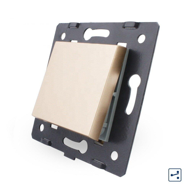 Механизм одноклавишный проходной выключатель Livolo золото (C7-K1S-13)