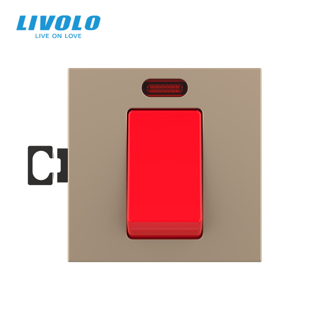 Механизм мастер выключатель 20 ампер Livolo золотой (VL-KMKV20A-2AP)