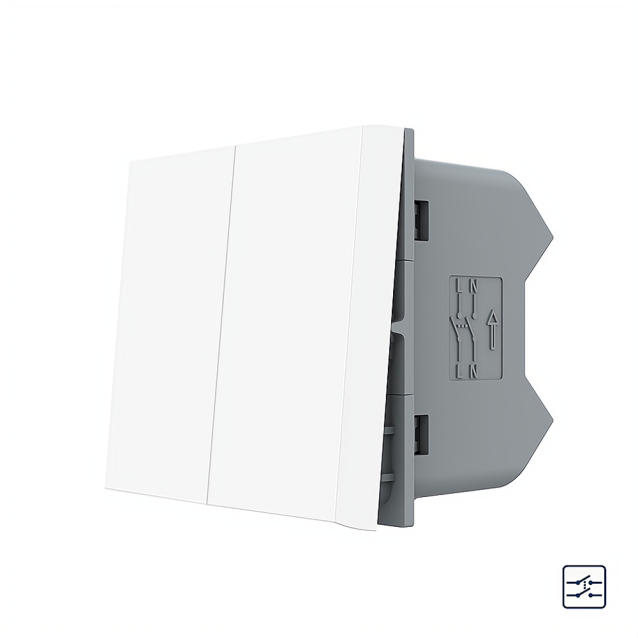 Механизм двухклавишный перекрестный выключатель Livolo белый (VL-FCMM10A-1WP)