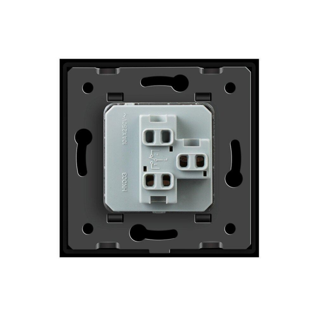 Одноклавишный выключатель Livolo серый стекло (VL-C7K1-15)