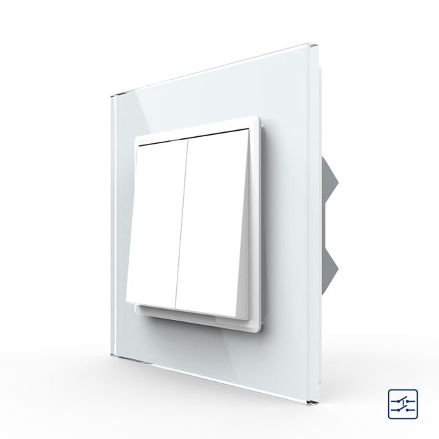 Двухклавишный перекрестный выключатель Livolo белый (VL-C7FCMM10A-1WP)