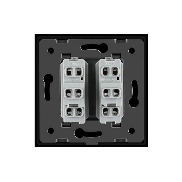 Одноклавишный перекрестный выключатель Livolo серый стекло (VL-C7FCMM10A-2IP)