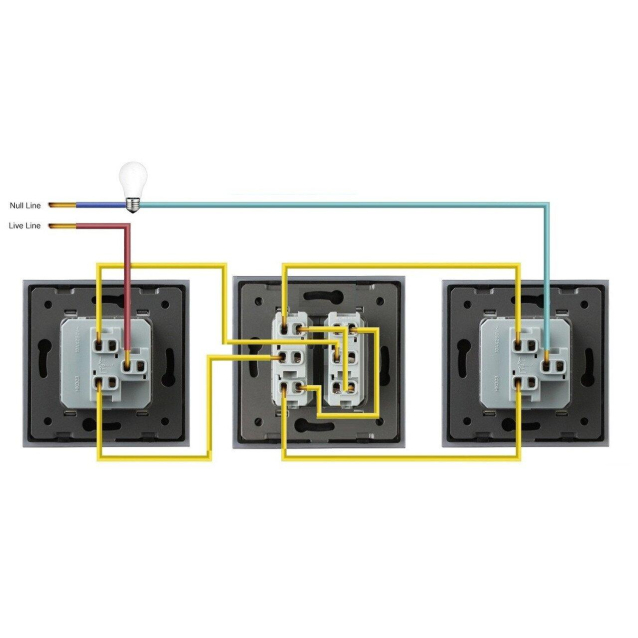 Одноклавишный перекрестный выключатель Livolo серый стекло (VL-C7FCMM10A-2IP)