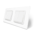 Комплект одноклавишный с двоклавишным выключателем Livolo белый стекло (VL-C7K1K2-11)