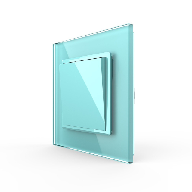 Одноклавишный выключатель Livolo зеленый стекло (VL-C7K1-18)