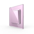 Одноклавишный проходной выключатель Livolo розовый стекло (VL-C7K1S-17)