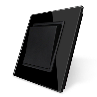 Одноклавишный выключатель Livolo черный стекло (VL-C7K1-12)