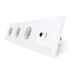Розетка четырехместная комбинированная Силовая Интернет ТВ Livolo белый стекло (VL-C7C3EU1C1V-11)